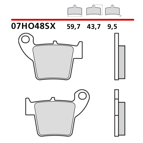 Brake pads Brembo Honda CRF 450 X (05-16) rear race 07HO48SX