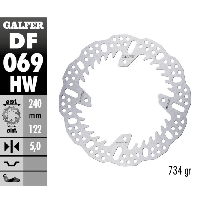 Brake disc Galfer Shark Honda CRF 250 RX (19-25) rear - 5 mm DF069HW