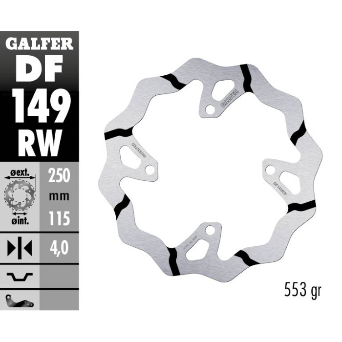 Brake disc Galfer Race Kawasaki KX 250 F (20) rear DF149RW