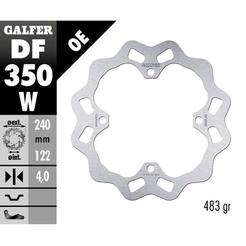 Brake disc Galfer Wave Suzuki RMZ 250 (07-25) rear DF350W