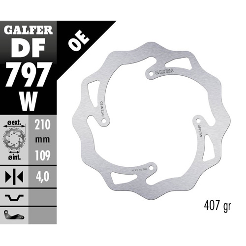 Brake disc Galfer Wave Husqvarna 85 TC (14-20) rear DF797W