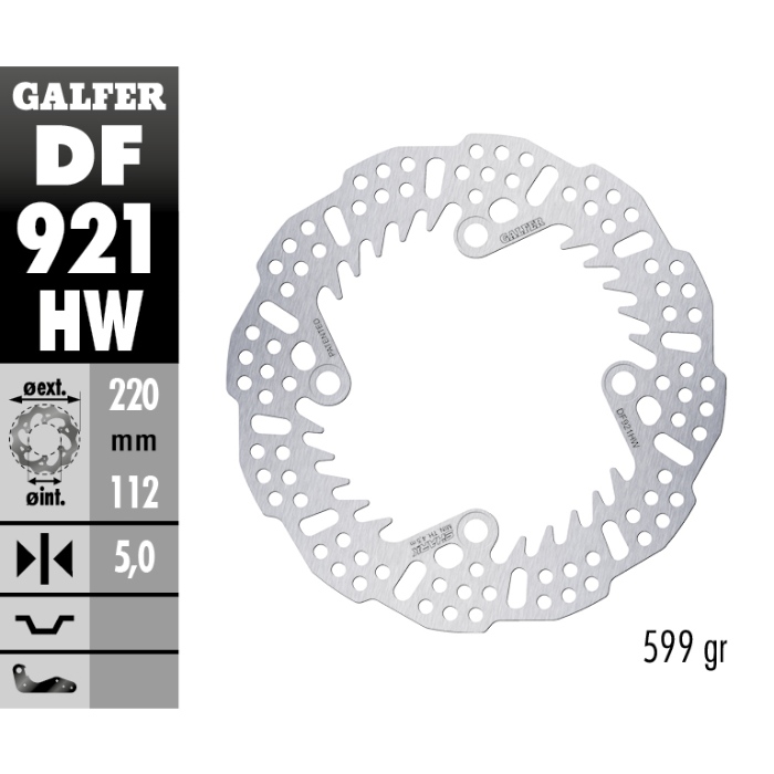 Brake disc Galfer Shark Sherco 250 SEF-R (14-25) rear - 5 mm DF921HW
