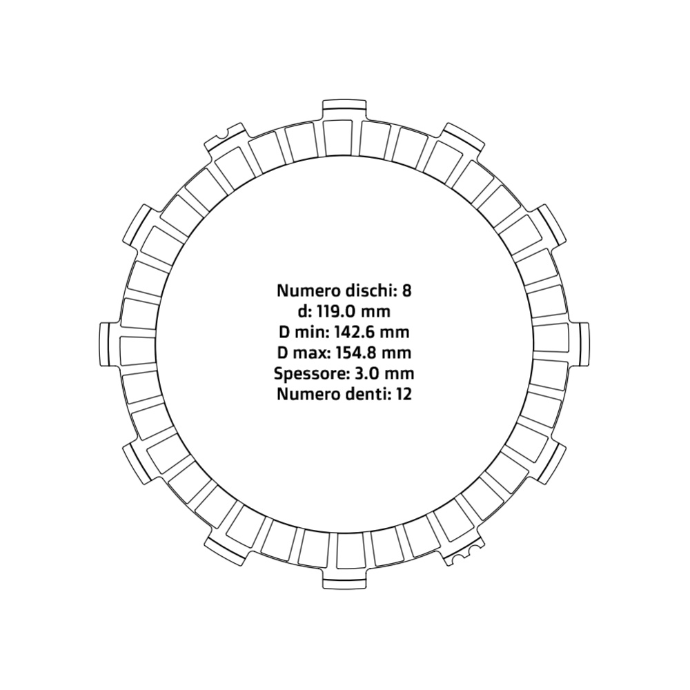 Clutch plates NRTeam Beta RR 400 (11-14) - Friction set DS02.F001.8