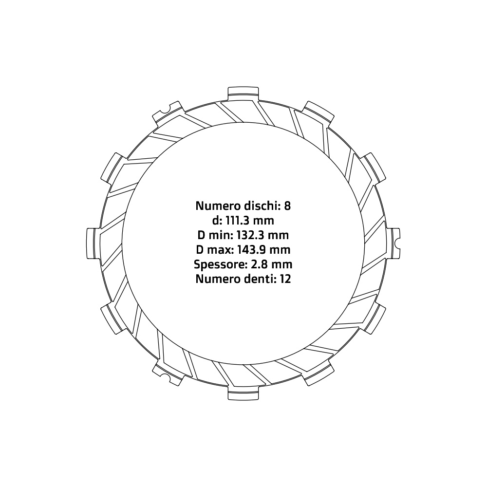 Clutch plates NRTeam Beta RR 430 (18-25) - Friction set DS02.F010.8