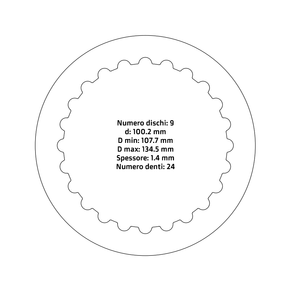 Clutch plates NRTeam KTM 300 SX (23-25) - Steel set DS02.S011.9
