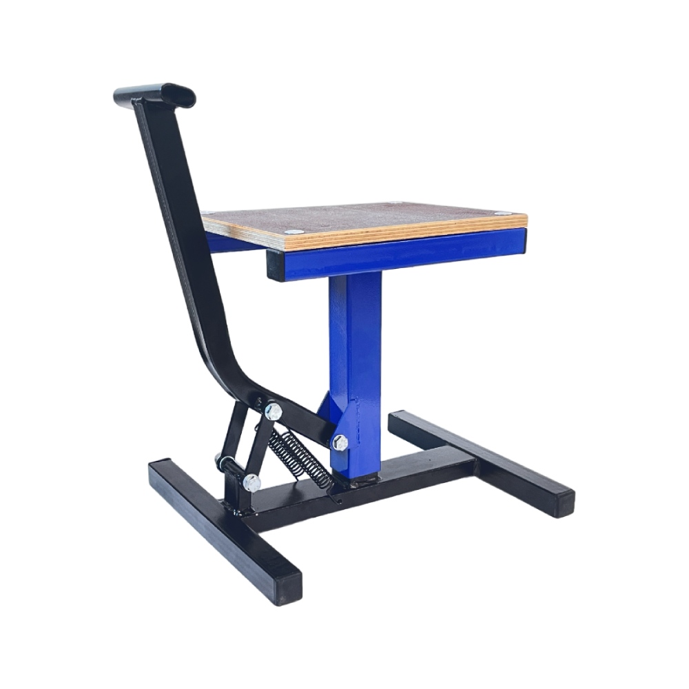 Motorcycle lift stand NRTeam wooden top platform - black/blue