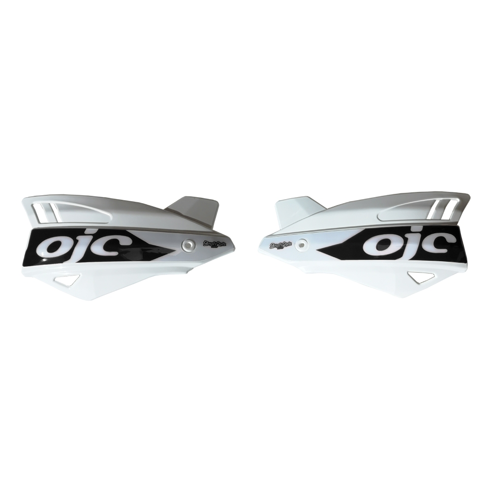Pair of handguards OJC SHARK universal white (black sticker) Pair of handguards OJC SHARK universal white (black sticker)